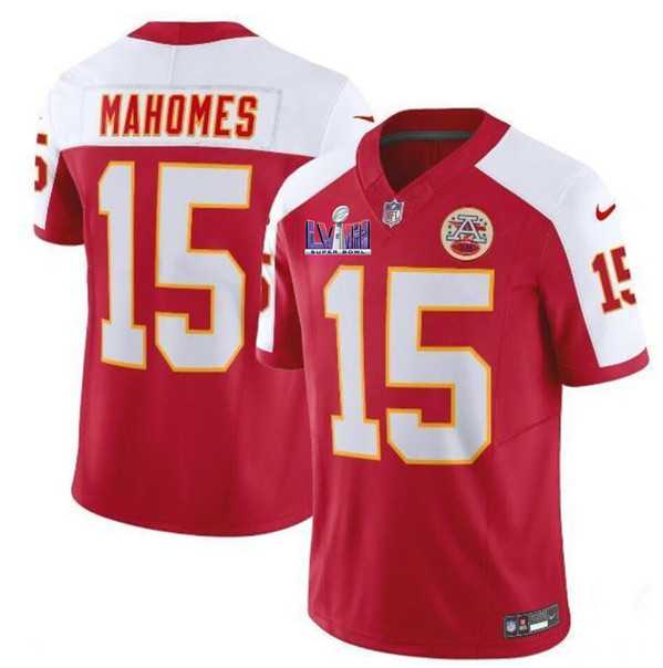Men & Women & Youth Kansas City Chiefs #15 Patrick Mahomes Red White 2024 F.U.S.E. Super Bowl LVIII Patch Vapor Untouchable Limited Jersey,We sell and wholesale Men & Women & Youth Kansas City Chiefs #15 Patrick Mahomes Red White 2024 F.U.S.E. Super Bowl LVIII Patch Vapor Untouchable Limited Jersey on line form chian!
